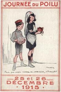 Francisque Poulbot (1879-1946), "Journée du Poilu 1915". Carte postale.